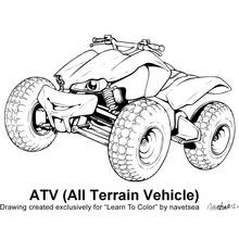 Coloriage à imprimer Quad / VTT (Transport) #143244 pour enfants et adultes