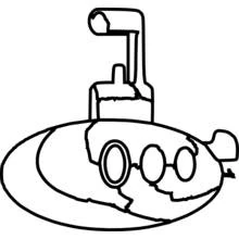 Coloriage Sous marin avec périscope et hublots ronds
