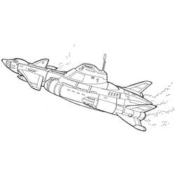 Coloriage Sous marin futuriste voguant sous l'eau