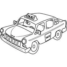 Coloriage Taxi vintage avec enseigne sur le toit