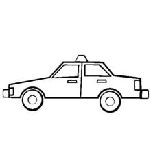 Coloriage Taxi simple avec lampion sur le toit