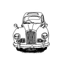 Coloriage Taxi vintage vu de face