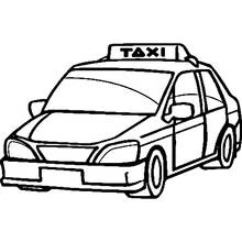 Coloriage Taxi avec enseigne sur le toit