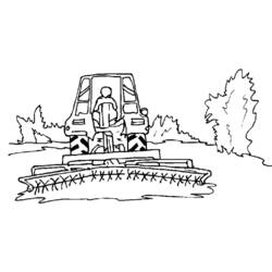 Coloriage Tracteur avec une faucheuse à l'avant