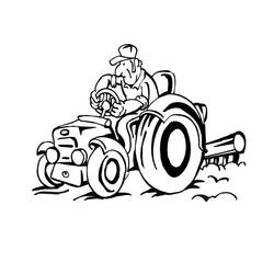 Coloriage Tracteur conduit par un fermier