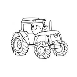 Coloriage Tracteur avec des yeux rigolos