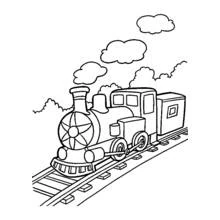 Coloriage Locomotive sur les rails