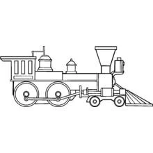 Coloriage Locomotive avec grande cheminée et cabine