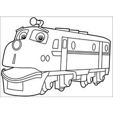 Coloriage Locomotive au visage souriant