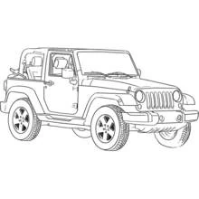 Coloriage Véhicule 4x4 décapotable avec arceaux de sécurité