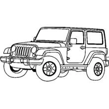Coloriage Jeep 4x4 vue de profil