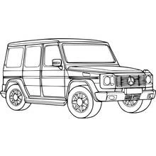 Coloriage Véhicules 4x4 SUV tout-terrain carré