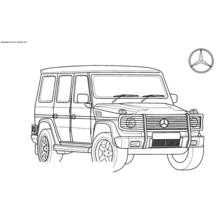Coloriage Véhicules 4x4 Mercedes de type SUV robuste