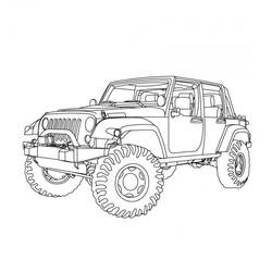 Coloriage Véhicules 4x4 tout-terrain sans portières