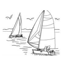Coloriage Voiliers en pleine course sur la mer Coloriage Voiliers en pleine course sur la mer