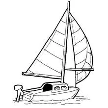 Coloriage Voilier aux grandes voiles gonflées Coloriage Voilier aux grandes voiles gonflées