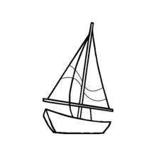 Coloriage Voilier avec deux voiles triangulaires Coloriage Voilier avec deux voiles triangulaires