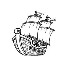 Coloriage Voilier à deux grandes voiles Coloriage Voilier à deux grandes voiles