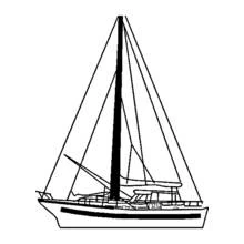 Coloriage Voilier avec grand mât et gréement Coloriage Voilier avec grand mât et gréement