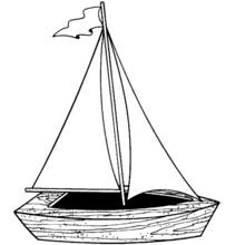 Coloriage Voilier à coque en planches et voiles lisses Coloriage Voilier à coque en planches et voiles lisses