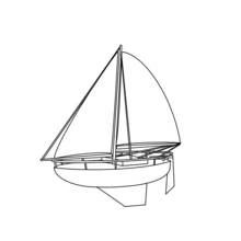 Coloriage Voilier à coque incurvée et petit fanion Coloriage Voilier à coque incurvée et petit fanion
