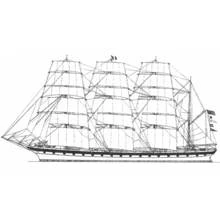 Coloriage Voilier trois-mâts toutes voiles dehors Coloriage Voilier trois-mâts toutes voiles dehors
