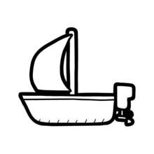 Coloriage Petit voilier avec moteur Coloriage Petit voilier avec moteur