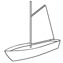 Coloriage Voilier simple avec une seule voile Coloriage Voilier simple avec une seule voile