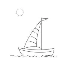 Coloriage Voilier flottant sous le soleil Coloriage Voilier flottant sous le soleil