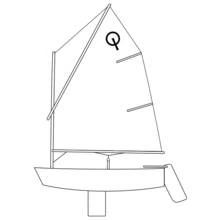 Coloriage Voilier optimist avec sa voile hissée Coloriage Voilier optimist avec sa voile hissée