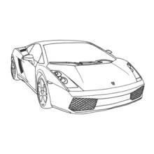 Coloriage Voiture de sport vue de face