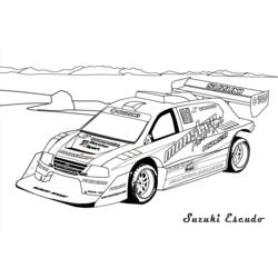 Coloriage Voiture de rallye Suzuki Escudo avec grand aileron