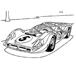 Coloriage Ferrari de course numéro 5
