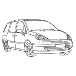 Coloriage Voiture familiale monospace vue de profil