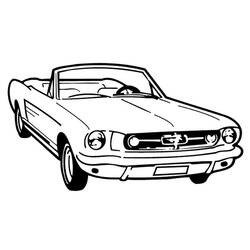 Coloriage Ford Mustang cabriolet à l'arrêt
