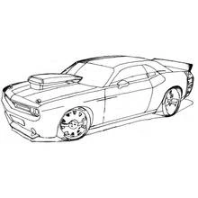 Coloriage Voiture de tuning avec capot sportif et aileron