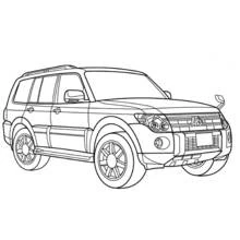 Coloriage Voiture SUV moderne vue de trois-quarts