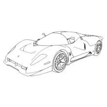 Coloriage Voiture de sport aux lignes aérodynamiques