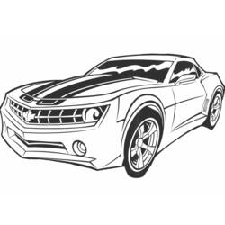 Coloriage Voiture de sport avec bandes de course
