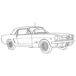 Coloriage Voiture Mustang décapotable classique