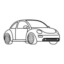 Coloriage Voiture coccinelle vue de profil