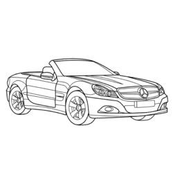 Coloriage Voiture de luxe décapotable vue de trois-quarts