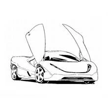 Coloriage Voiture de sport aux portes ouvertes