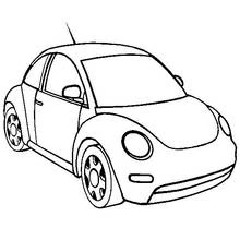 Coloriage Voiture coccinelle vue de trois quarts