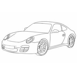 Coloriage Voiture sportive vue de trois quarts
