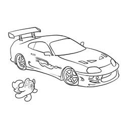 Coloriage Voiture tuning avec aileron arrière
