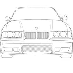 Coloriage Voiture vue de face