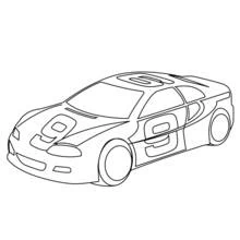 Coloriage Voiture de course numéro 9