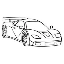 Coloriage Voiture tuning à grand aileron et jantes grises