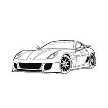 Coloriage imprimable Voiture sport / tuning (Transport) #147110 à colorier gratuitement